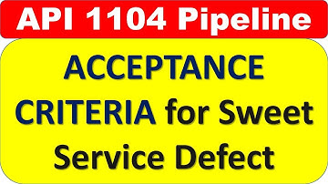 API 1104 Acceptance Criteria for pipeline Defect