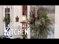 Farmhouse Christmas Kitchen Cabinet Wreaths - Simple & Rustic Christmas Decorating