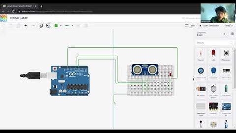 TinkerCad (Sensor Jarak) LED & Ultrasonic Distence