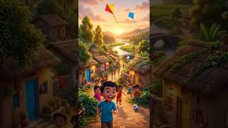 Village Kids Playing | 3D Animated Cartoon 3d animation, animated village, cartoon kids, vilage life