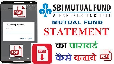 SBI Mutual Fund Statement Pdf Ka Password Kaise Banaye | किसी भी MF statement का password बनाये