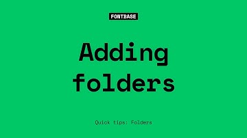 Adding Folders to FontBase