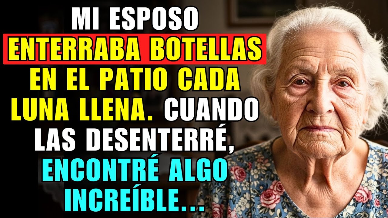 MI ESPOSO ENTERRABA BOTELLAS EN EL PATIO CADA LUNA LLENA. CUANDO LAS DESENTERRÉ, ENCONTRÉ ALGO...