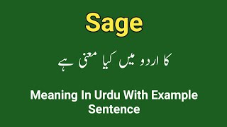 Sage meaning in Urdu/Hindi || Sage ka matlab kya hota ha || Sage meaning explained 