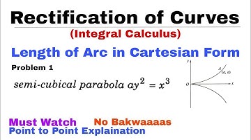 17. Rectification of Curves | Length of Curve in Cartesian Form | Problem 1 | Most Important Problem