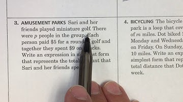 5.5.2- Simplify Algebraic Expressions - Word Problems