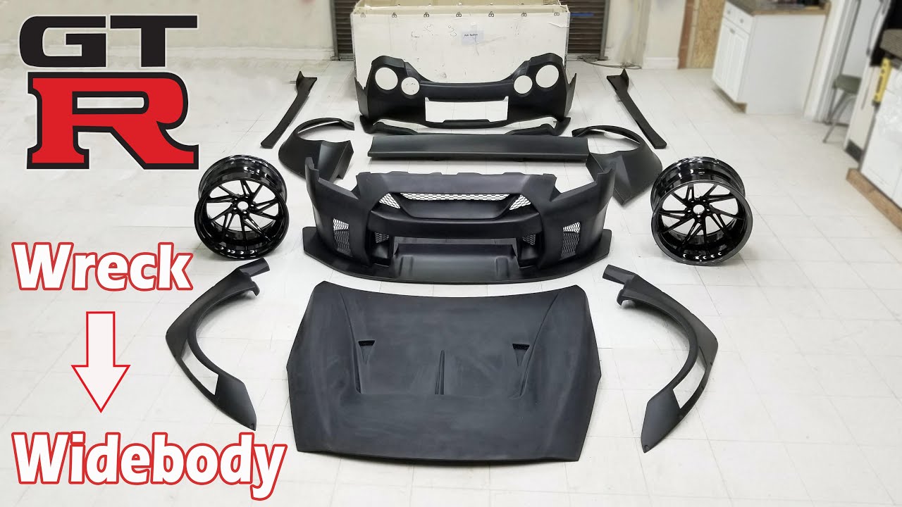 How To Install Widebody Kit On A Wrecked Salvage GTR R35 LibertyWalk