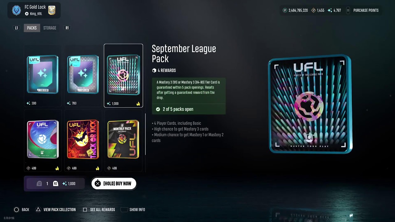 UFL 25/26: Quick Showdown & Packs