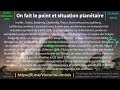 Radio pliades 72  on fait le point et situation plantaire