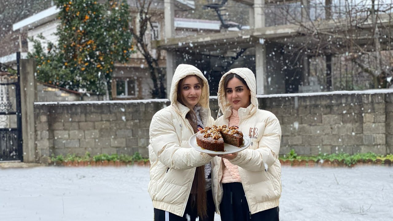 Snowy Village Day | Baking Carrot Walnut Cake to Warm Up