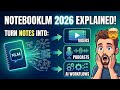 NotebookLM 2026 Explained 🤯 | Turn Notes into Videos, Podcasts &amp; AI Workflows