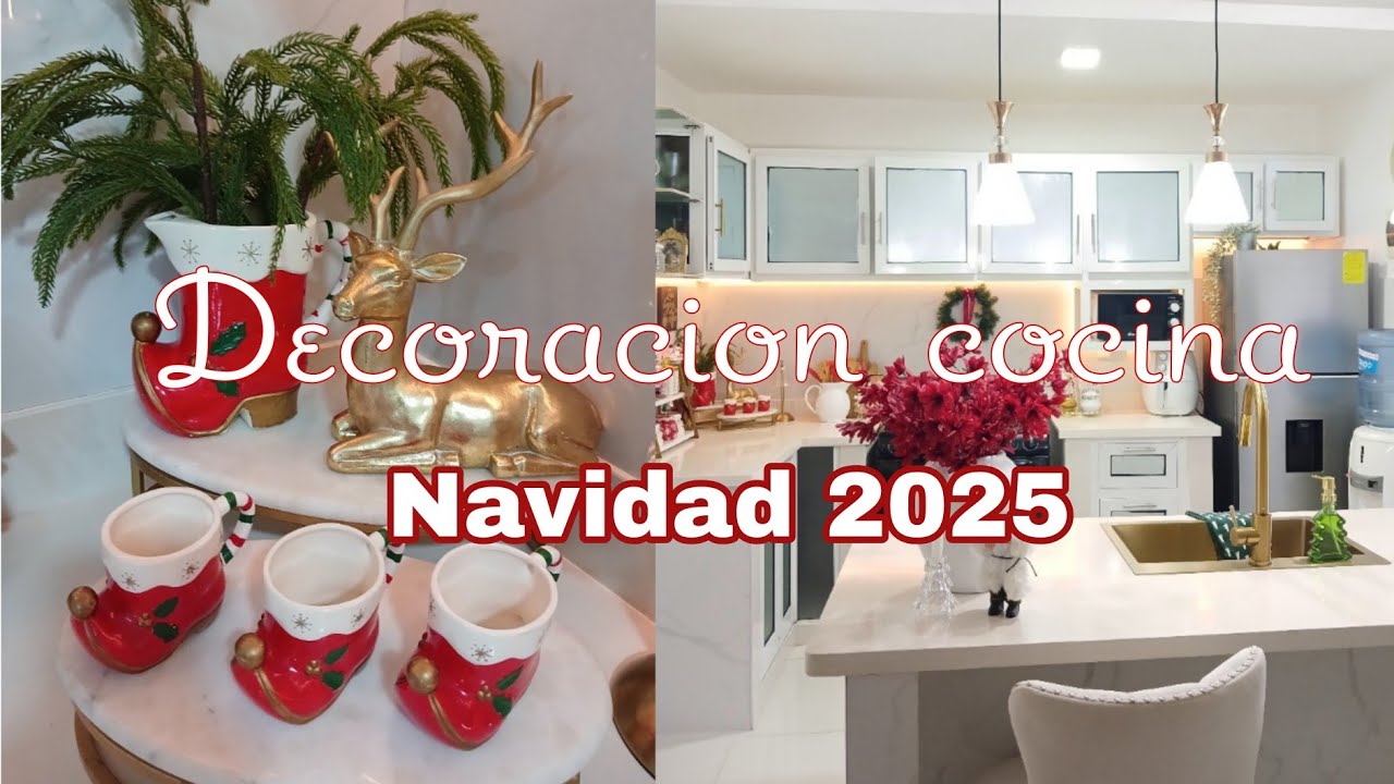 Decoración COCINA para NAVIDAD 2025/ DECORANDO mí cocina pequeña