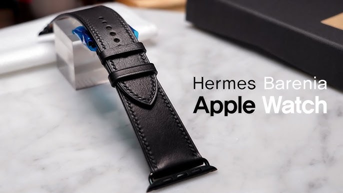 Hermes Ebene Barenia Leather Apple Watch Deployment Watch Strap 42 MM