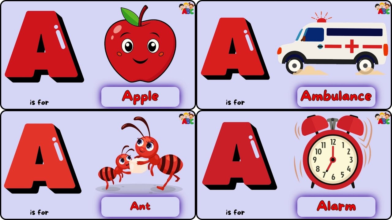 ABC Alphabet for Kids | A to Z Letters with Fun Words | Learning