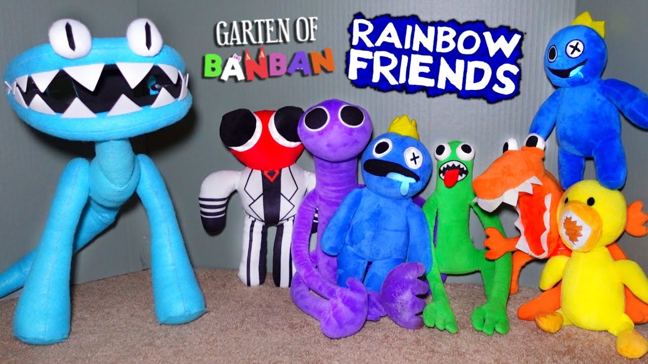 Rainbow Friends Chapter 3 Yellow Cyan Monster Plush Toys Blue