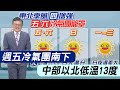 【戴立綱報氣象】週五冷氣團南下 中部以北低溫13度｜週六天晴夜晚寒冷 週日白天氣溫升 20231116