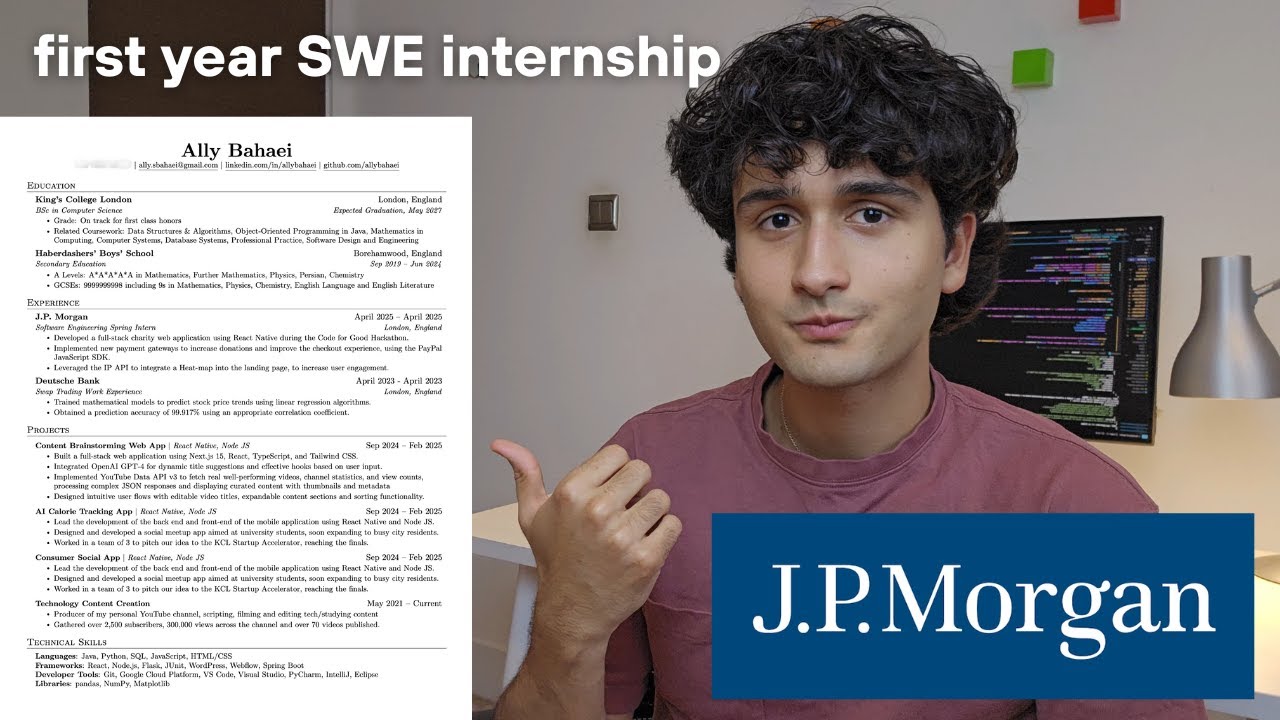 How I Landed A J.P. Morgan Internship | My Resume and 5 Tips!