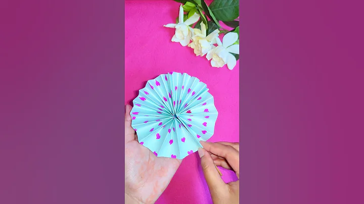 How to Make a Paper Fan 🪭| Easy Origami Craft for Beginners🧑‍🦱#shorts #papercraft #origami #summer