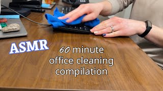 ASMR 60 MINUTE office cleaning compilation - no talking, NO MID-ROLL ADS #asmr #asmrcleaning