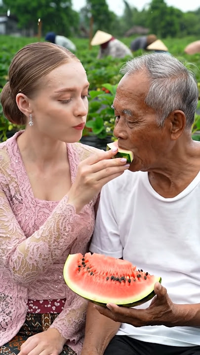 Menikmati, buah semangka yang segar bareng suamiku #rain #beautiful