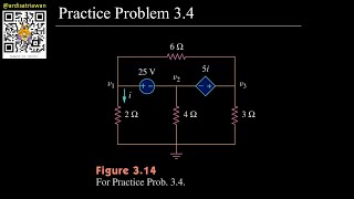 Practice Problem 3.4 - Fundamental of Electric Circuits (Sadiku) 5th Ed [English - Dark Mode]