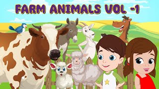 Kids Learning Videos - Learn Farm Animal Names at Playground - Cow Sheep Donkey Animals for Kids