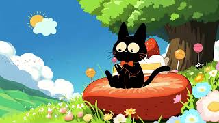 Sweet Morning: Lofi Cat in a Candy Meadow | Chill Beats for Focus & Relaxation #lofibeats #studylofi screenshot 4