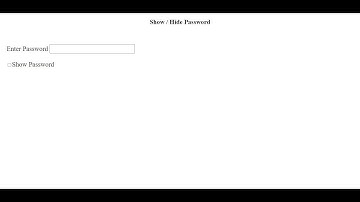 How to create a show or hide button of password field  using checkbox