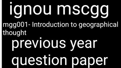 mgg001 previous year question paper ignou #ignou #ignoumscgg #geography #ignouexam #exam