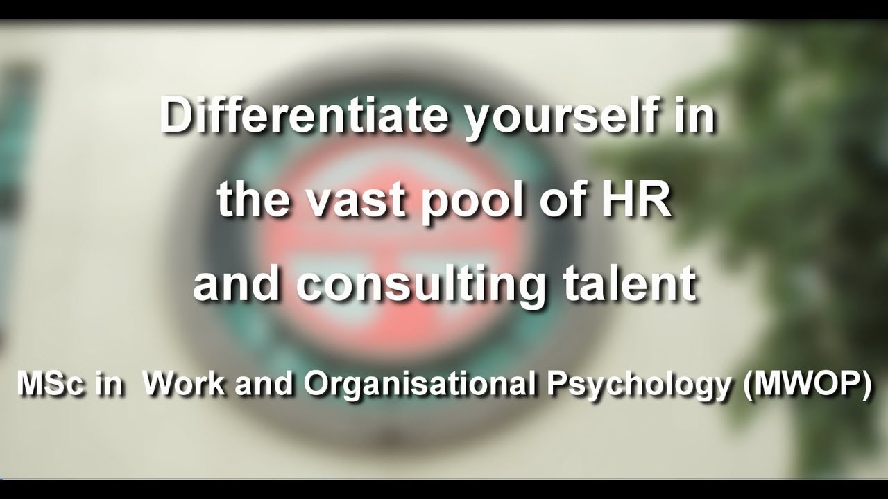 MSc in Work and Organizational Psychology programme YouTube
