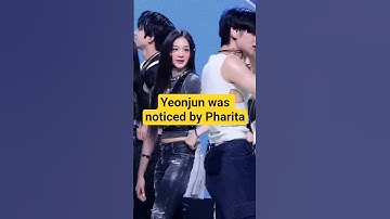 Yeonjun was noticed by Pharita😲#pharita #yeonjun #babymonster #txt #pannkpop #shorts