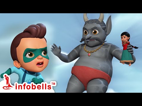 Super Chitti Krishna Mattu Raksasa  Kannada Rhymes and Kids Cartoons  Infobells