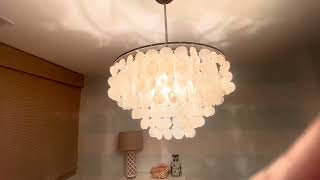 Review Wellmet Natural Capiz Shell Chandelier Coastal