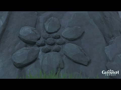 Stone Flower Picture on Wall Puzzle on Mountain Side - Minacious Isle Past [2.8 Event]