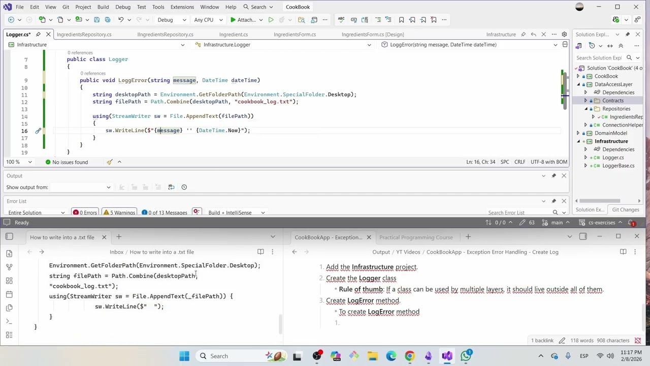 Implement Logger | C# | My first app