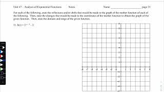 Pre APCalculus Notes 7.5 Four examples of graphing exponential functions (3 of 3)