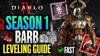 Diablo 4: Season 1 - BEST Barbarian Leveling Build Guide (Level 1-50) in 4 HOURS! (Rend Barb)