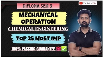 MECHANICAL OPERATION TOP 25 MOST IMP QUESTIONS FOR GTU EXAM | DIPLOMA SEM 3 CHEMICAL ENGINEERING