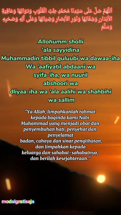 Lirik Sholawat Tibbil Qulub Lengkap Arab, Latin dan Terjemahan