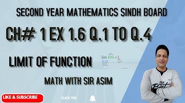 Second Year Mathematics Chapter#1( Function and Limits)) EX 1.6 Q.1,2,3,4,5 Lecture 195.