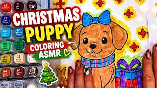 Christmas Puppy Coloring Page 🎄🐶 Relaxing ASMR Coloring