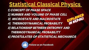 Phase space || Microstate || Macrostate || Thermodynamic Probability ||Statistical classical Physics