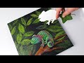 Easy  creative chameleon art you can try chameleon cells  real leaves  ab creative pouring