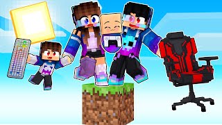 JOGANDO com uma FAMILIA GAMER em APENAS UM BLOCO no Minecraft