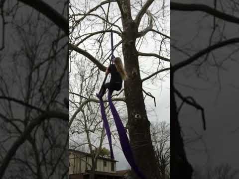 Aerial silks belay