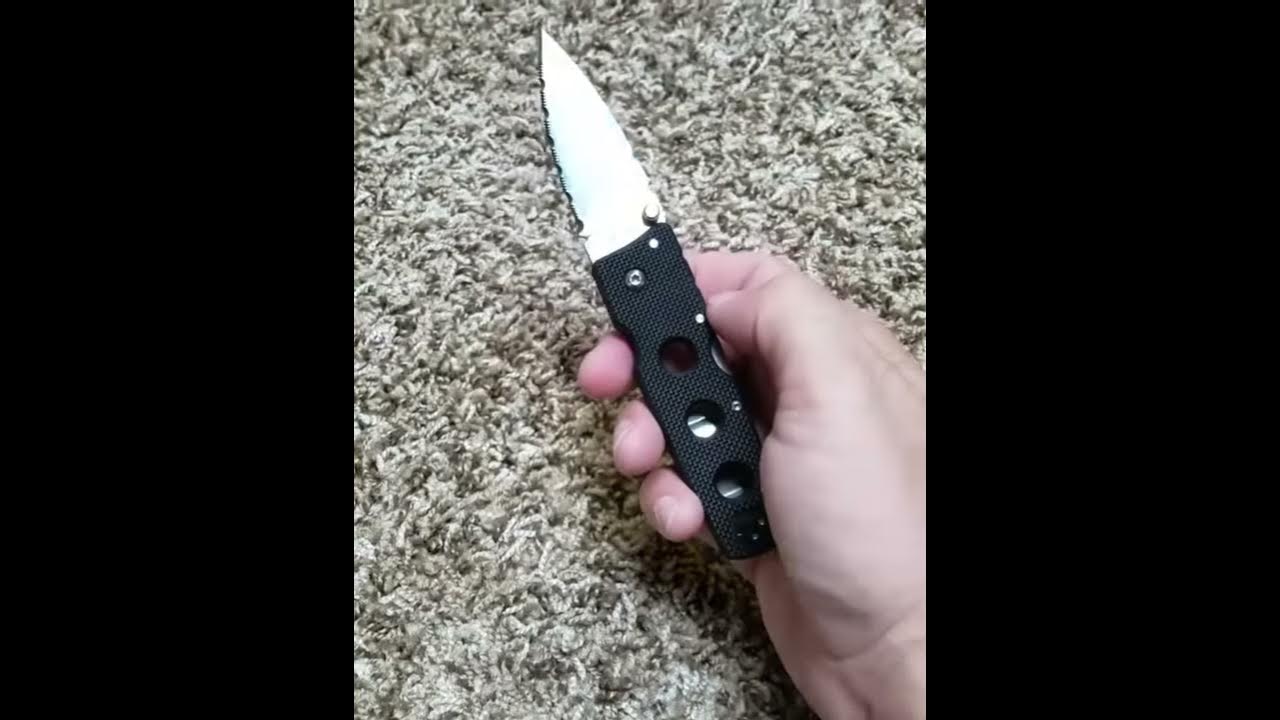 HOLD OUT 3 BLADE FULL SERRATED EDGE BLK S35VN