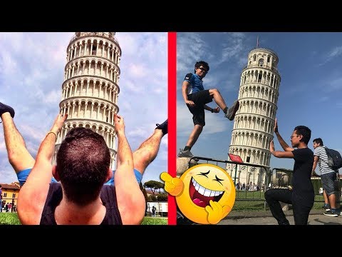 try-not-to-laugh-watching-funny-videos-2018:-funny-posing-of-the-leaning-tower-of-pisa-(funny-pics)