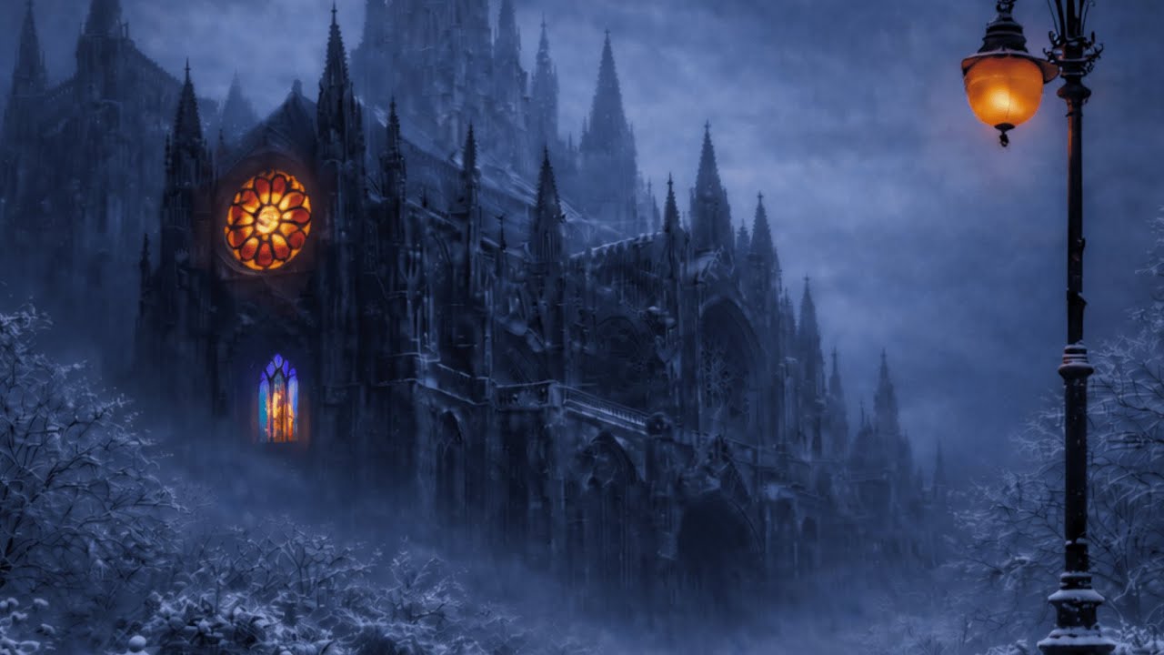 Dark Academia Study Music • Gothic Ambience • Snowy Winter Cathedral