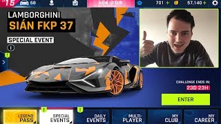 играю Асфальт 9 специальная акция Lamborghini SIAN FKP 37