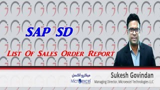 SAP SD - List Of Sales Order Report